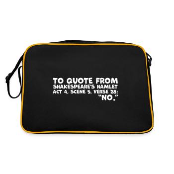 Shakespeare's 'No' Quote - Funny Hamlet Quote - Retro Bag - black/gold - Back