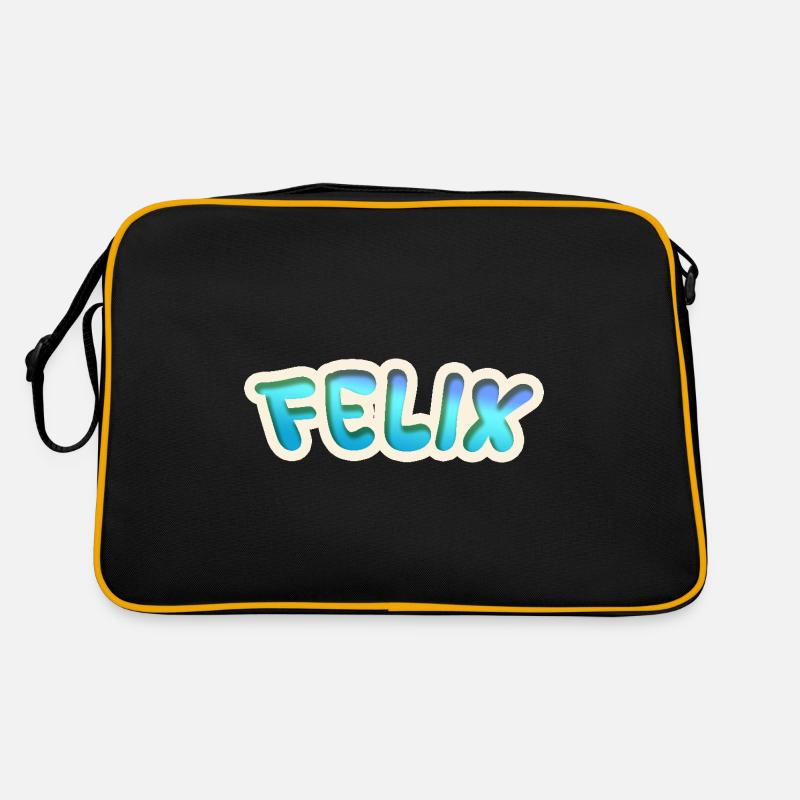 Felix als Job - Retro Tasche - Schwarz/Gold