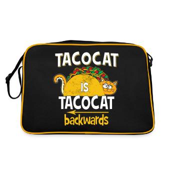 Tacocat Is Tacocat Backwards - Funny Sayings Fun - Retro Bag - black/gold - Back