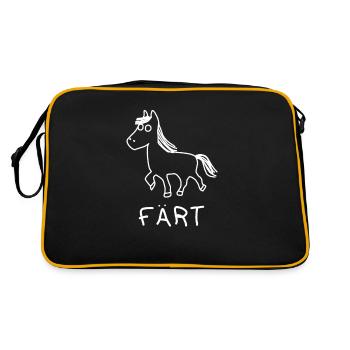 Färt | Pferd | Pony - Retro Tasche - Schwarz/Gold - Hinten