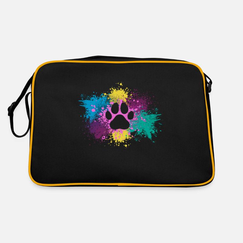 Hund - Retro Tasche - Schwarz/Gold
