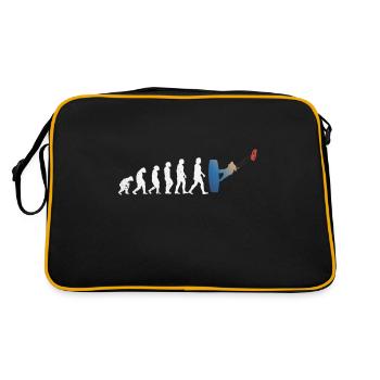 Kitesurfen Geschenkidee Kiteboarden Evolution - Retro Tasche - Schwarz/Gold - Hinten