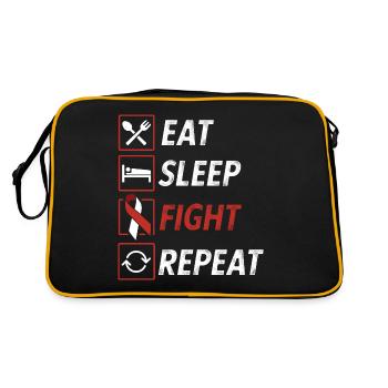 Mangez la lutte de sommeil répéter le cancer de la tête ruban et du cou - Sac Retro - noir/or - Dos
