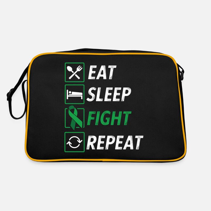 Mangez combat de sommeil répéter la paralysie cérébrale ruban vert Sac Retro
