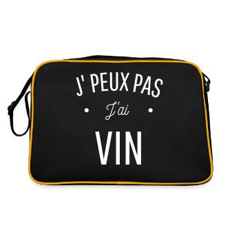 JE PEUX PAS J'AI VIN idée cadeau humour oenologue - Sac Retro - noir/or - Dos