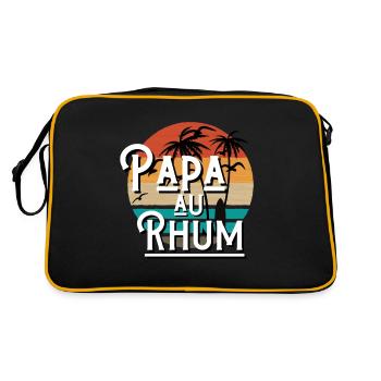 papa au rhum idée cadeau citation humour - Sac Retro - noir/or - Dos