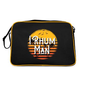 i rhum man idée cadeau citation humour - Sac Retro - noir/or - Dos