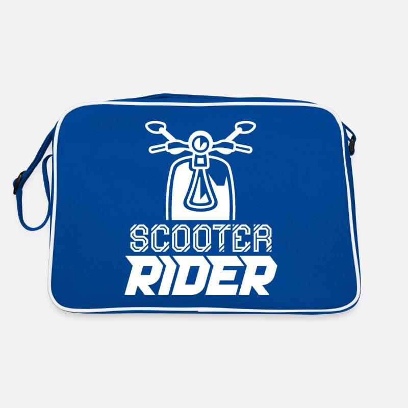 Rollerfahrer Fahren Motorroller Roller Moped Retro Tasche