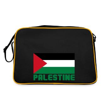 Palästina - Retro Tasche - Schwarz/Gold - Hinten