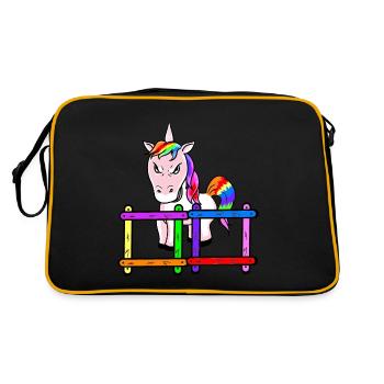 For children grim unicorn emotion feelings anger - Retro Bag - black/gold - Back