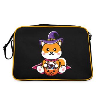 Citrouille de chien d’Halloween - Sac Retro - noir/or - Dos