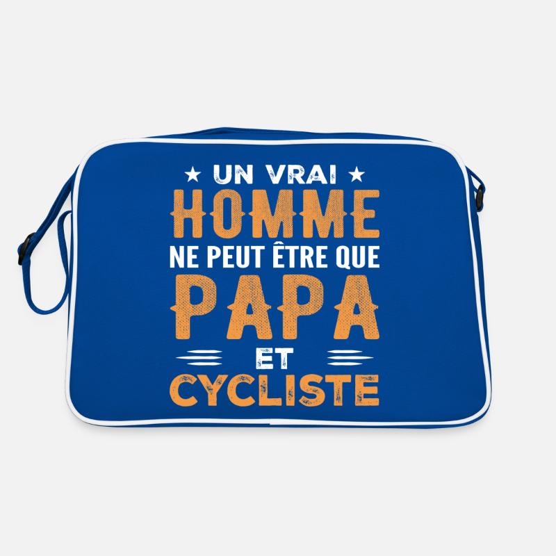 Ein echter Mann ist nur ein Vater und ein Radfahrer Retro Tasche