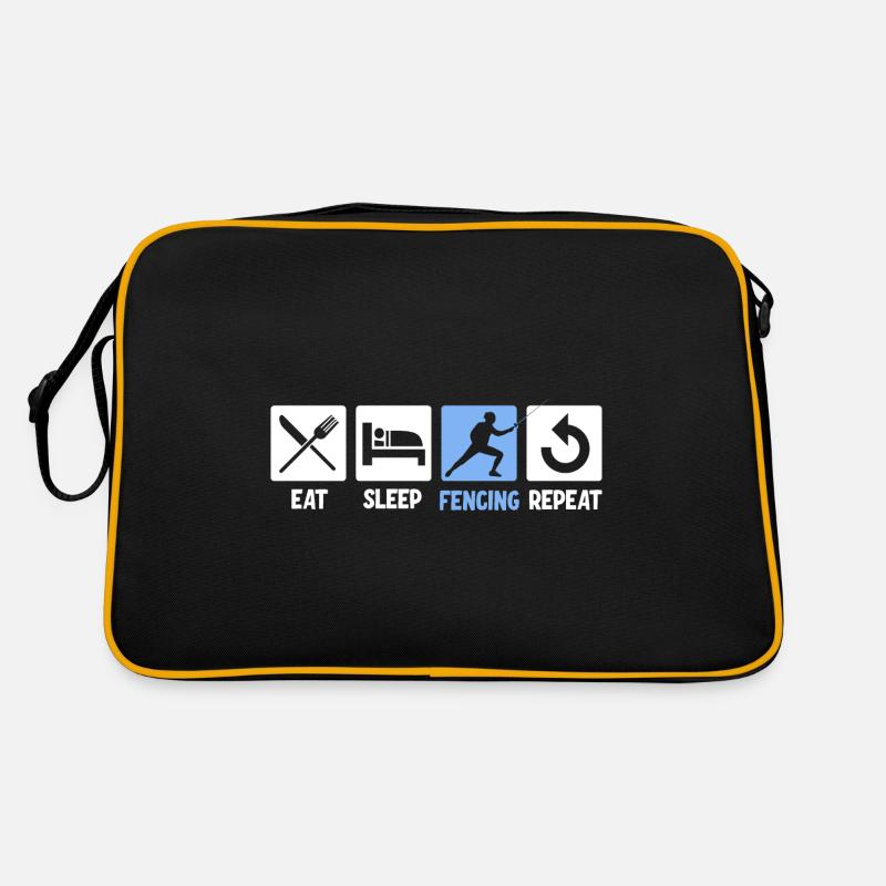 Fechten - Retro Tasche - Schwarz/Gold