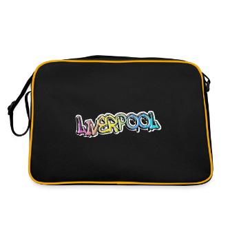 Liverpool Angleterre UK City Graffiti Spray Sprayer - Sac Retro - noir/or - Dos