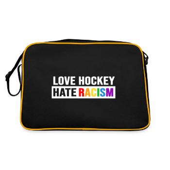 Hockey sur gazon hockey « J'aime le hockey, je déteste le racisme » - Sac Retro - noir/or - Dos
