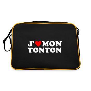 J' aime mon tonton cadeau oncle coeur rouge - Sac Retro - noir/or - Dos