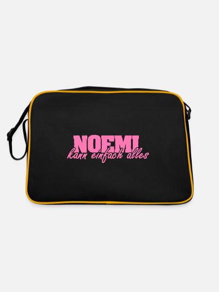 Geschenk für Noemi - Retro Tasche - Schwarz/Gold - Hinten