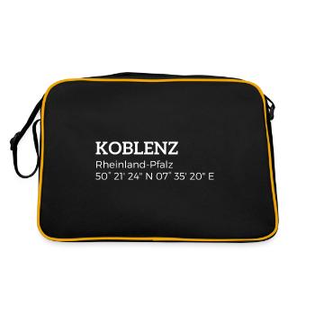 coordonnées de Coblence, Rhénanie-Palatinat - Sac Retro - noir/or - Dos