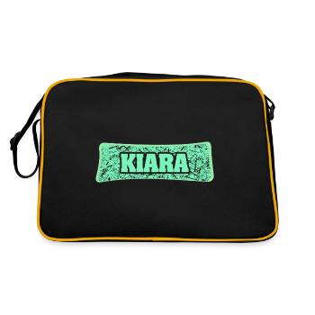 Kiara als Geburtsname - Retro Tasche - Schwarz/Gold - Hinten