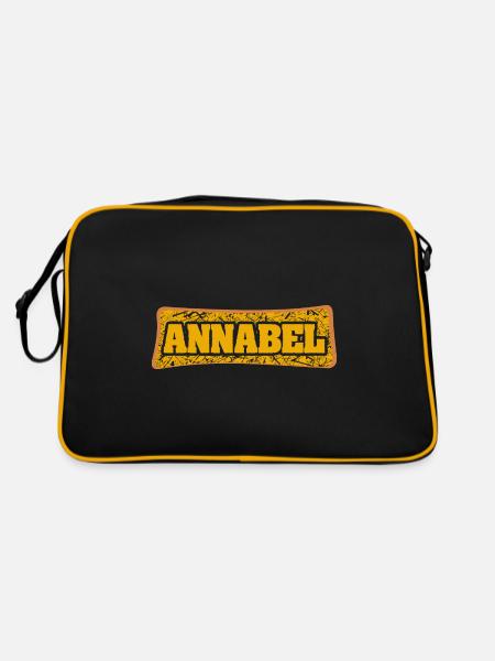 Geschenk für Annabel - Retro Tasche - Schwarz/Gold - Hinten