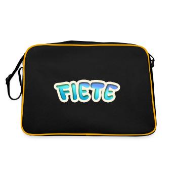 Job Fiete - Retro Tasche - Schwarz/Gold - Hinten