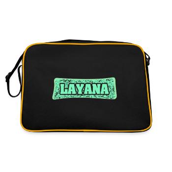 Layana als Geburtsname - Retro Tasche - Schwarz/Gold - Hinten