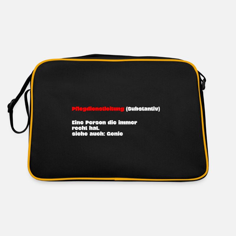 Pflegedienstleitung Krankenschwester Definition - Retro Tasche - Schwarz/Gold