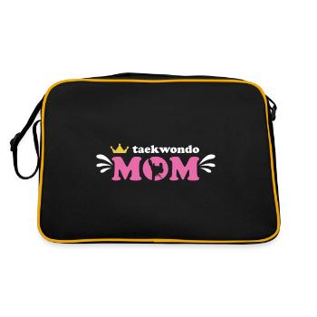 Taekwondo Mama. Sportliche Mutter Gift - Retro Tasche - Schwarz/Gold - Hinten