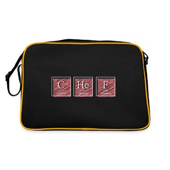 Carbone hélium fluor. Cadeau de gestionnaire de cuisine - Sac Retro - noir/or - Dos