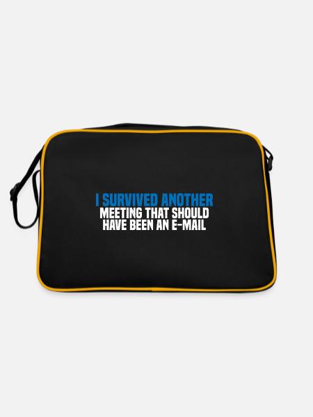 I Survived Another Meeting 27 - Retro Bag - black/gold - Back