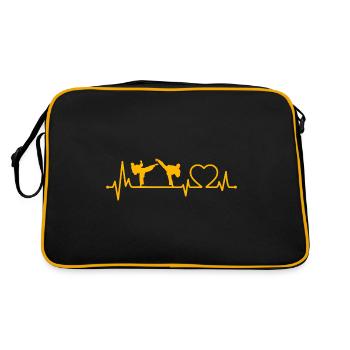 Taekwondo Battement de cœur - Sac Retro - noir/or - Dos