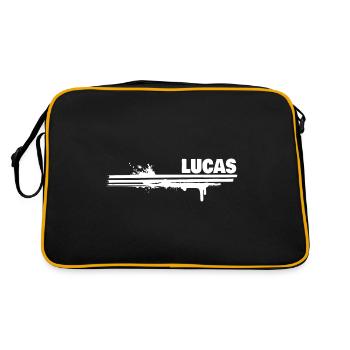 Gift for Lucas - Retro Bag - black/gold - Back