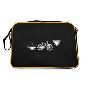 Kaffeewein und ebike - (e) - Retro Tasche - Schwarz/Gold - Hinten