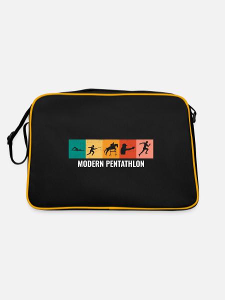 Modern Pentathlon - Fencing Swimming Riding - Retro Bag - black/gold - Back