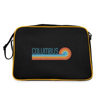 Columbus Ohio - Retro Tasche - Schwarz/Gold - Hinten