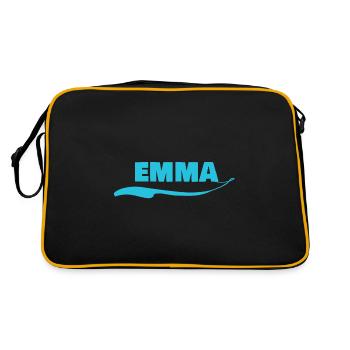 Name tag Emma - Retro Bag - black/gold - Back