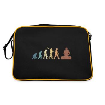 Evolution of man DJ Techno Vinyl Retro Vintage - Retro Bag - black/gold - Back