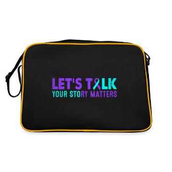 Suizidprävention Mental Cares Zertifizierte Selbst - Retro Tasche - Schwarz/Gold - Hinten
