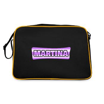 JGA Bachelorette Mariage Prénom Martina - Sac Retro - noir/or - Dos