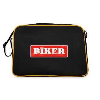 mountain biker tire track bike trail dirtbike MTB - Retro Bag - black/gold - Back