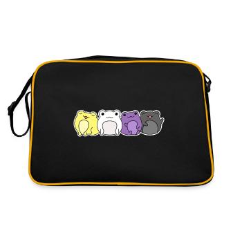Non-binary flag frog design for proud Enbys - Retro Bag - black/gold - Back