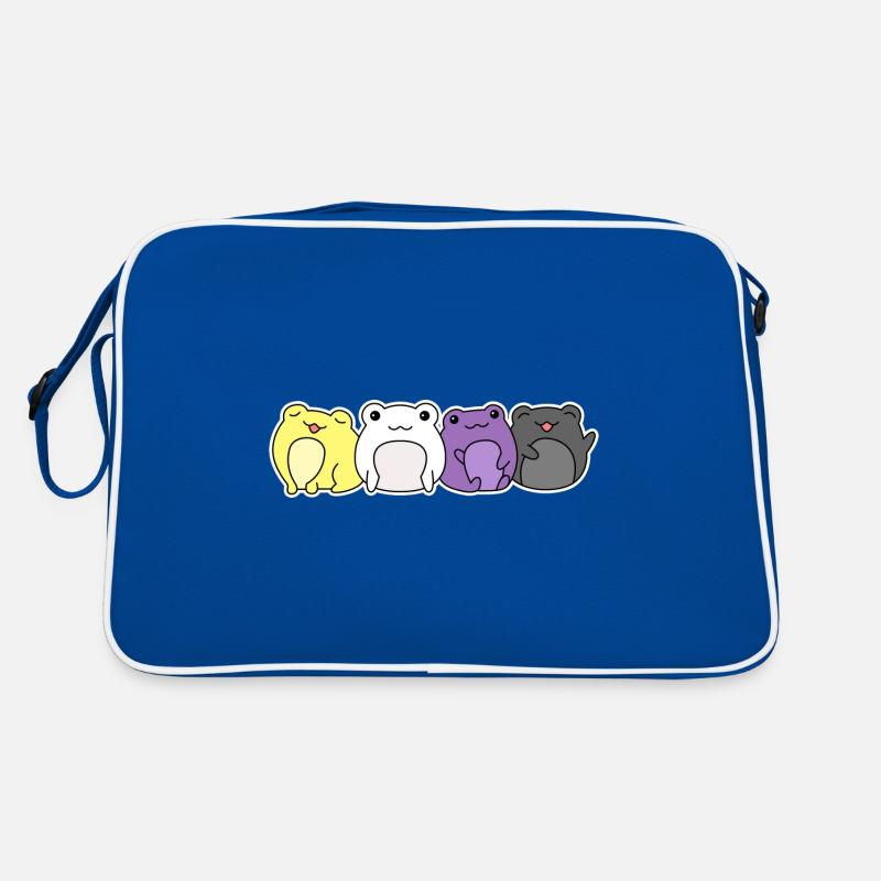 Non-binary flag frog design for proud Enbys Retro Bag