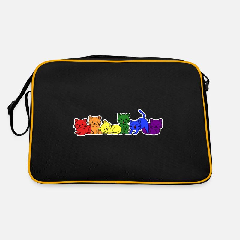 Conception de chat drapeau LGBT + pour les personnes LGBT + - Sac Retro - noir/or