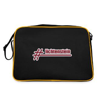 lichtenstein als Land - Retro Tasche - Schwarz/Gold - Hinten