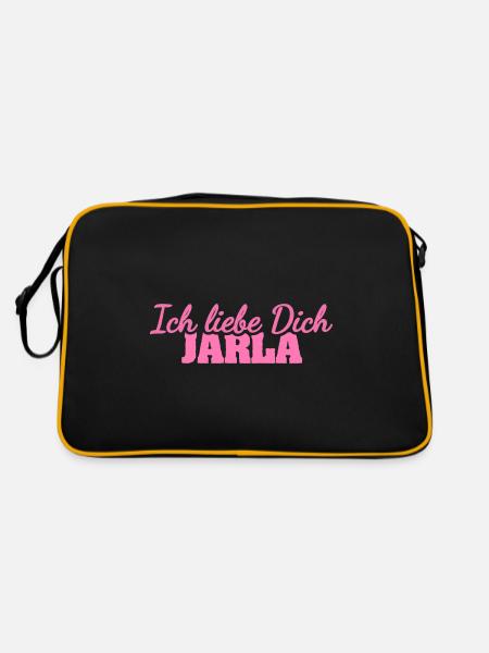 Liebe Jarla - Retro Tasche - Schwarz/Gold - Hinten