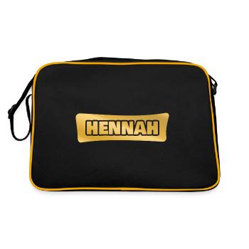 Prénom Hennah - Sac Retro - noir/or - Dos