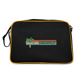 Weymouth als Urlaub - Retro Tasche - Schwarz/Gold - Hinten
