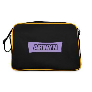 First name Arwyn - Retro Bag - black/gold - Back