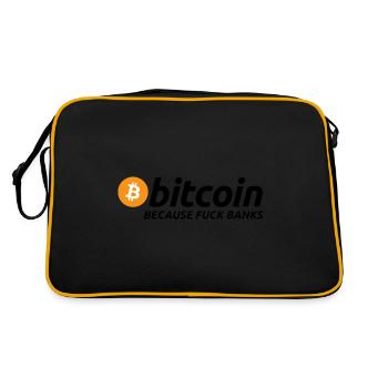 Bitcoin Satoshi Nakamoto Ethereum Krypto - Retro Tasche - Schwarz/Gold - Hinten