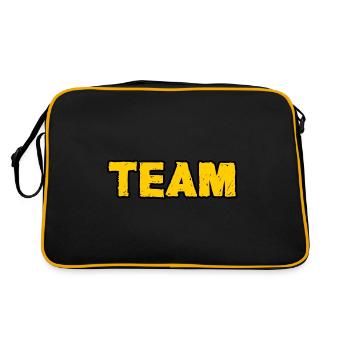 Team, gelb - Retro Tasche - Schwarz/Gold - Hinten